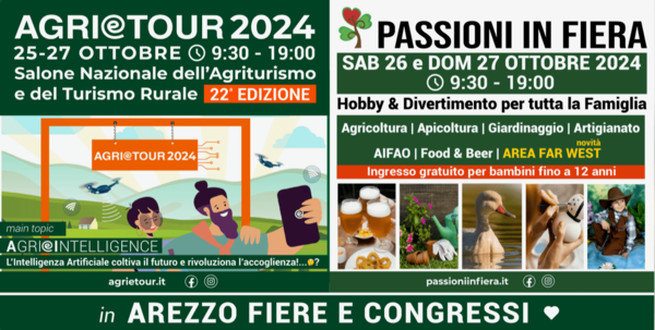 2 giorni(26/27 ottobre)AGRIeTOUR/PASSIONI IN FIERA